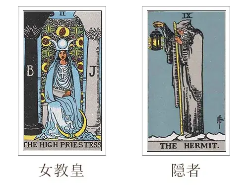タロットカード【2:女教皇（The High Priestess）】正位置・逆位置