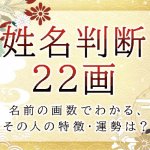 姓名判断で名前の画数が『22画』の人の運勢と特徴