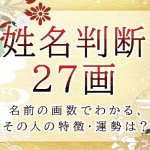 姓名判断で名前の画数が『27画』の人の運勢と特徴