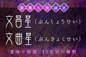 紫微斗数の副星【文昌星・文曲星】の特徴・12宮別の解釈を解説
