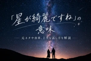 「星が綺麗ですね」の意味とは？元ネタや由来、上手な返し方を解説