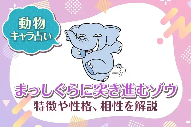 動物キャラ占い【まっしぐらに突き進むゾウ】特徴・性格・相性を解説